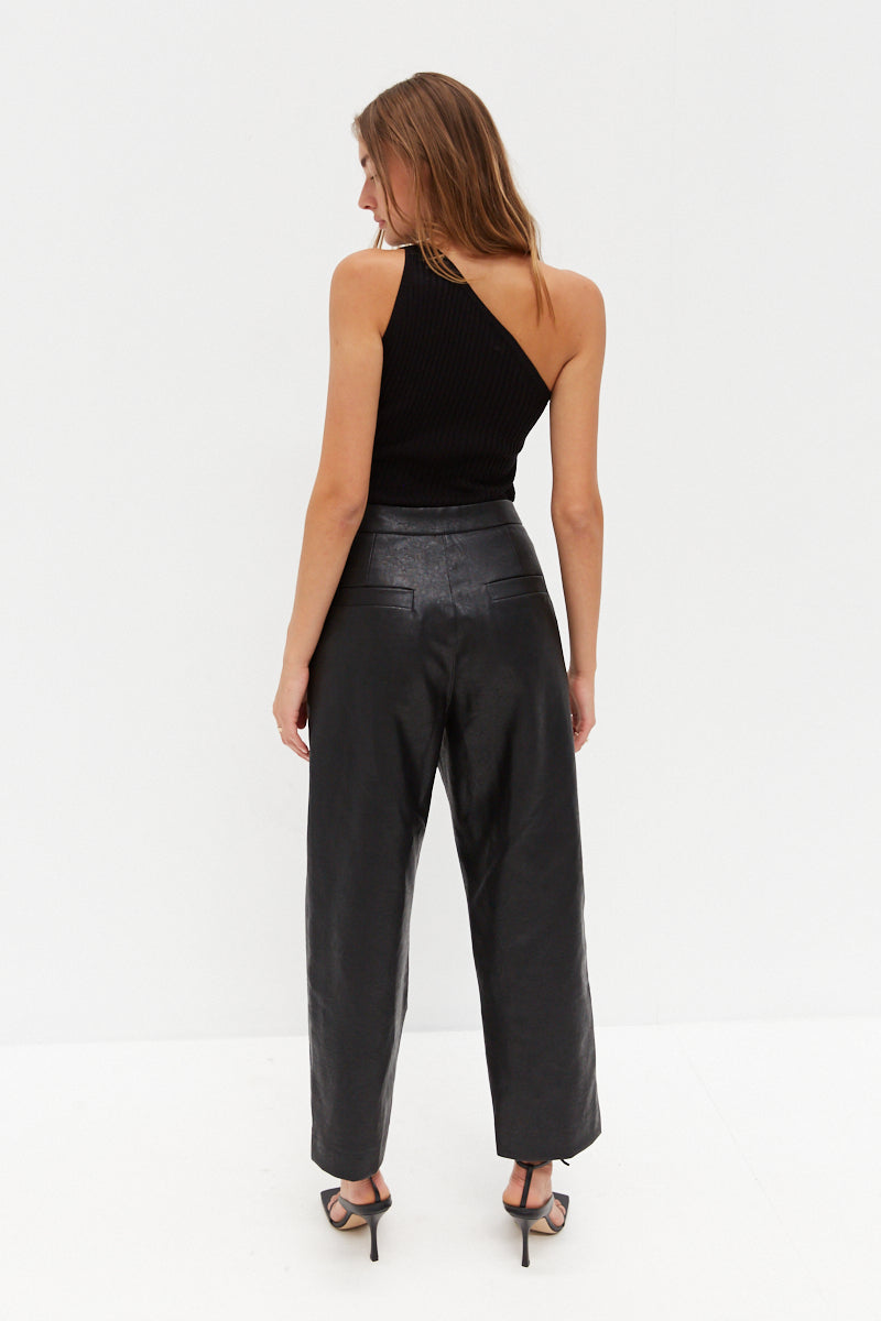 ASOS DESIGN Tall faux leather cargo trousers in black | ASOS